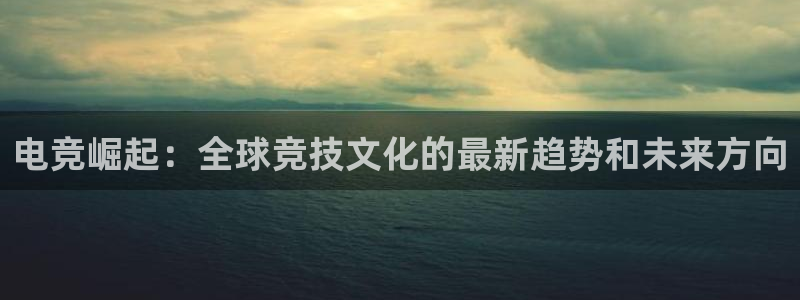 db电竞是什么软件啊：电竞崛起：全球竞技文化的最新趋势和未来方向